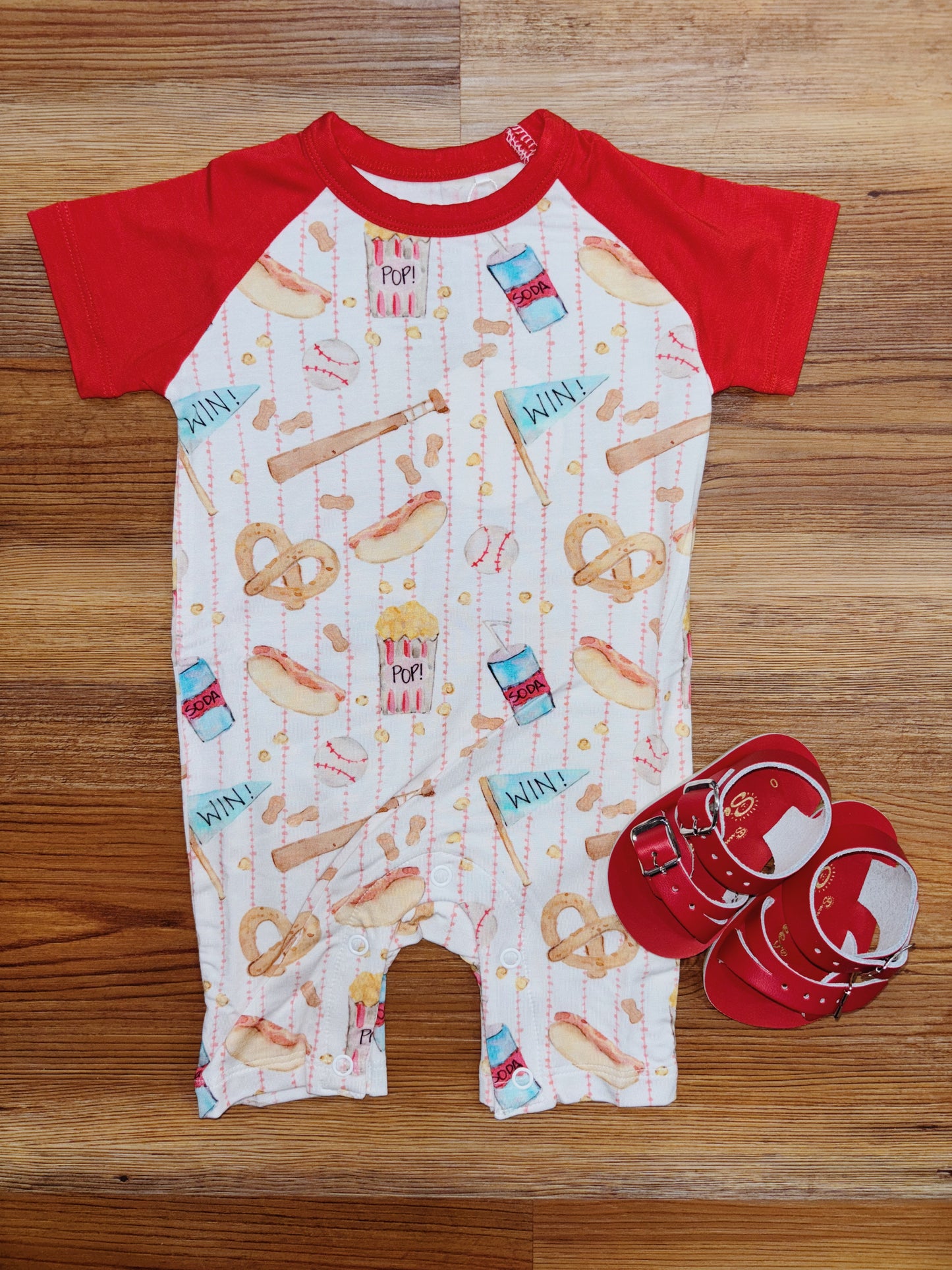 Baseball Snacks Romper