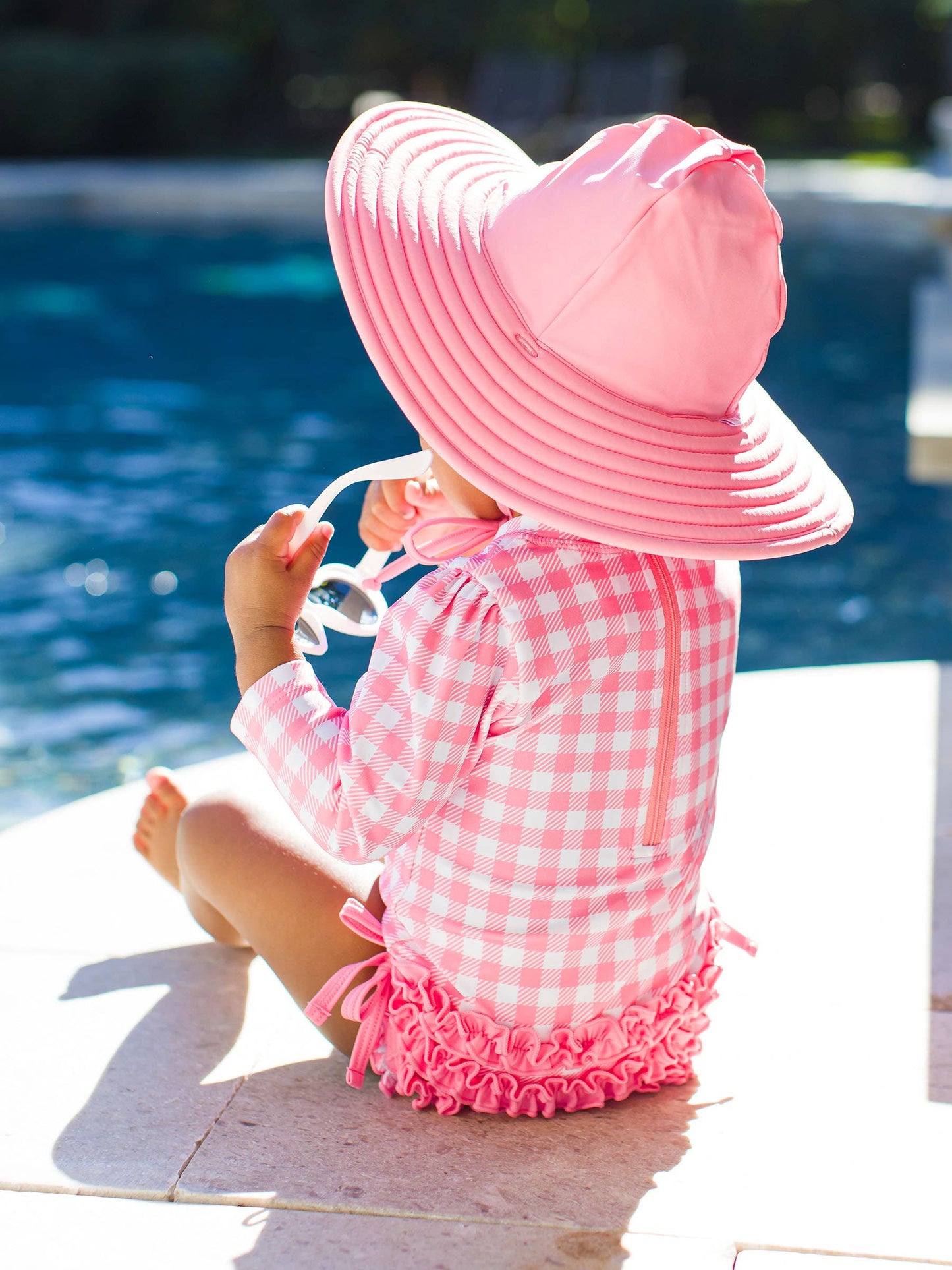 Girls Bubblegum Gingham Rash Guard