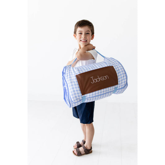 Blue Gingham Nap Mat