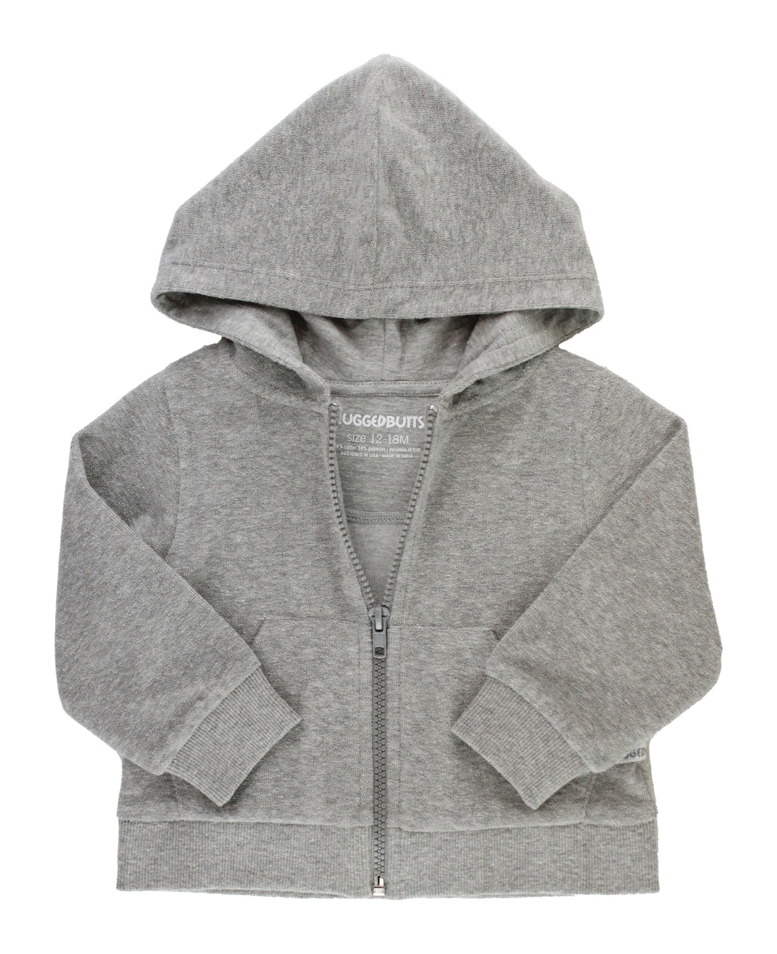 Gray Terry Knit Cover Up Hoodie