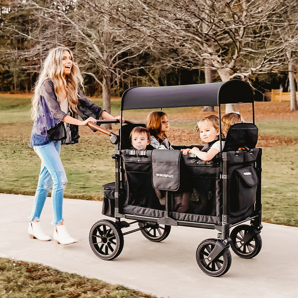 W4 Luxe Quad Stroller Wagon - Volcanic Black