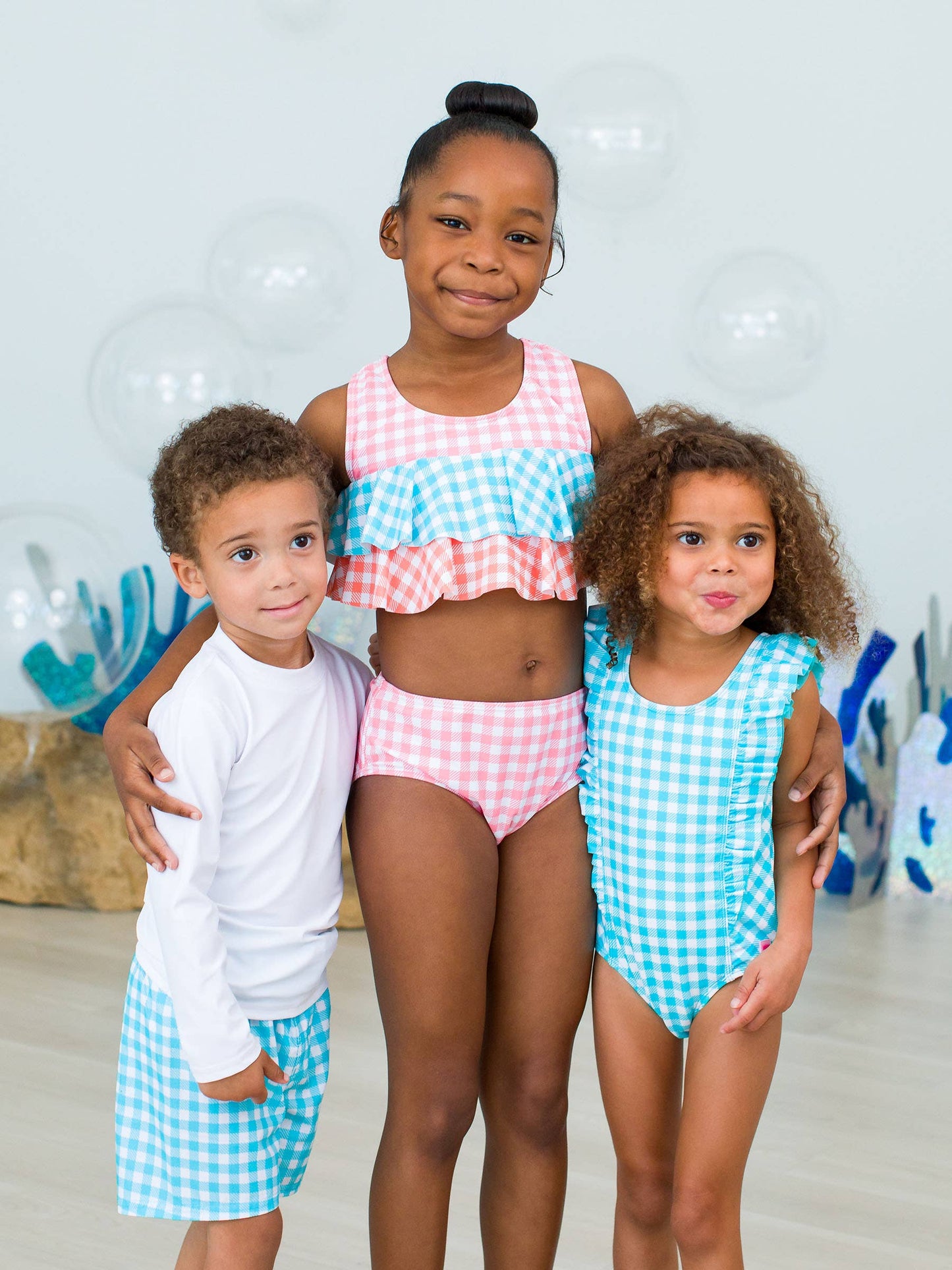 Tween Seaside Gingham Flounce Bikini