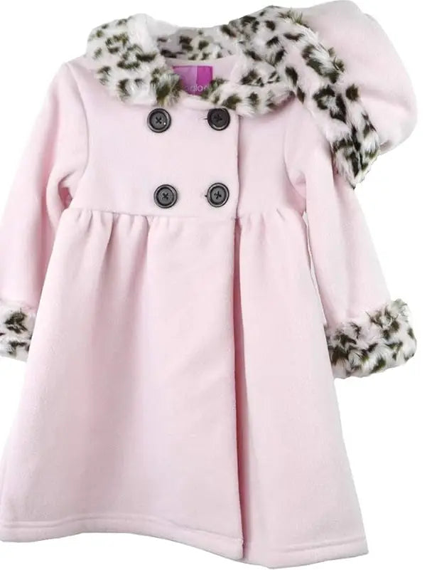 Pink Dress Coat with Hat