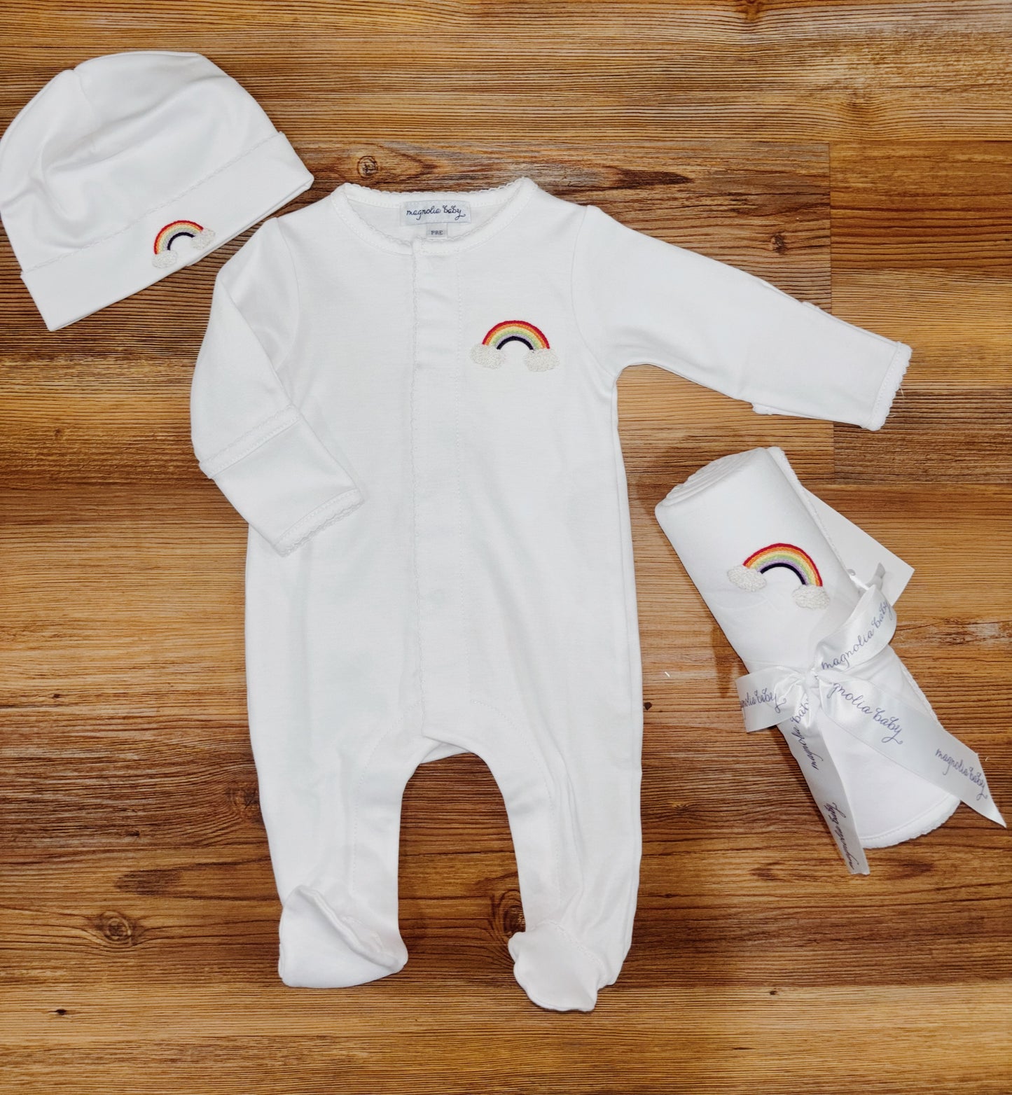 Our rainbow Baby Footie