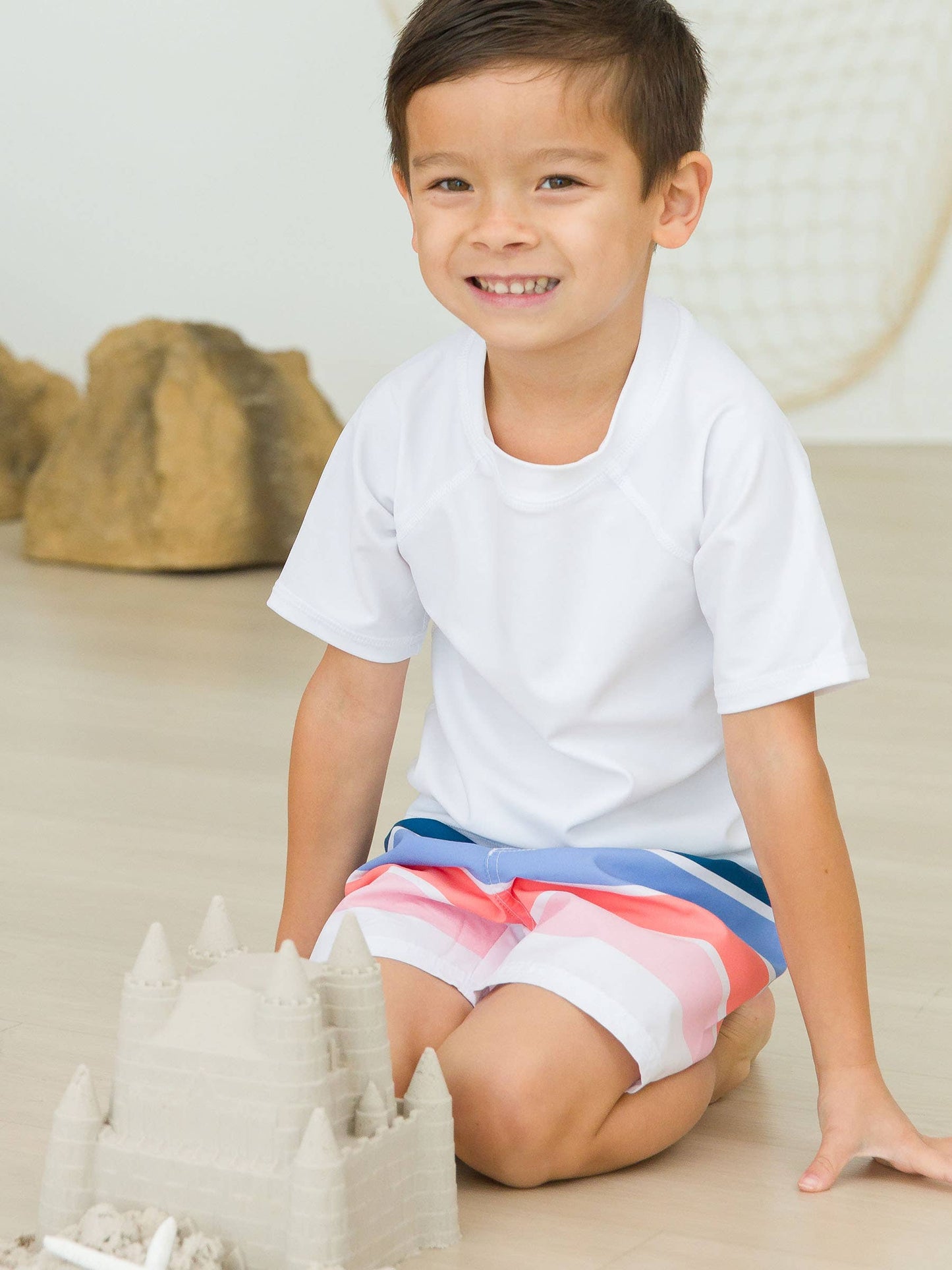 Seaside Stripe Swim Trunks