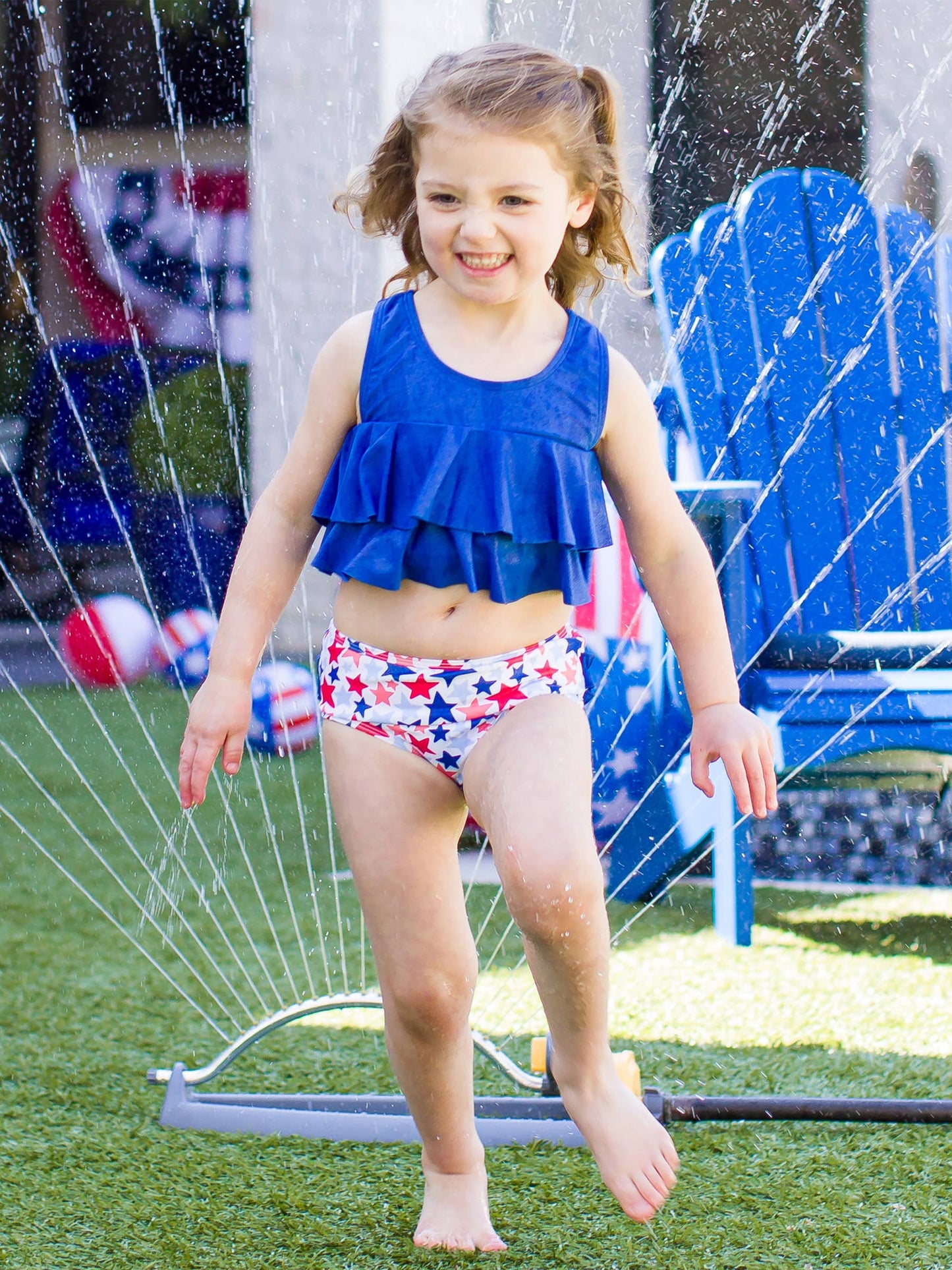Girls Star-Spangled Flounce Bikini