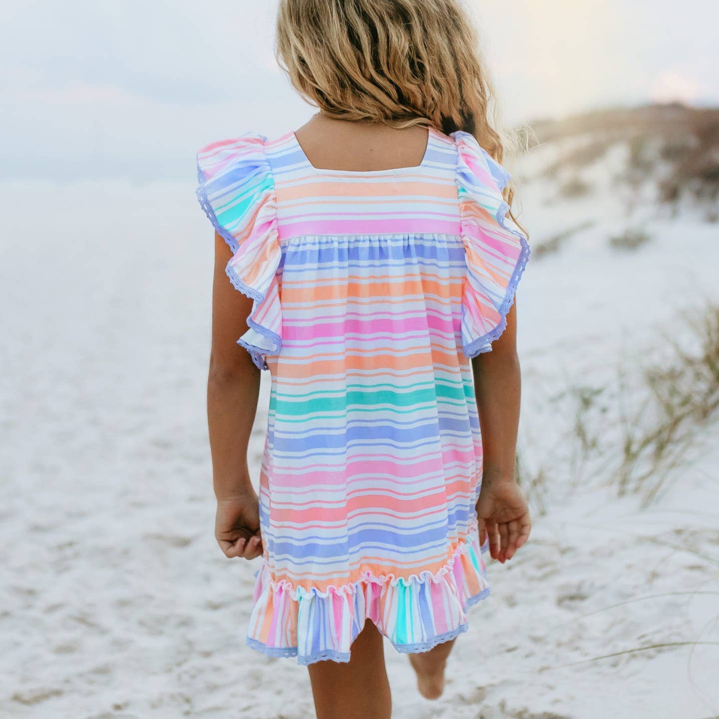 Rainbow Stripe Lace Dress