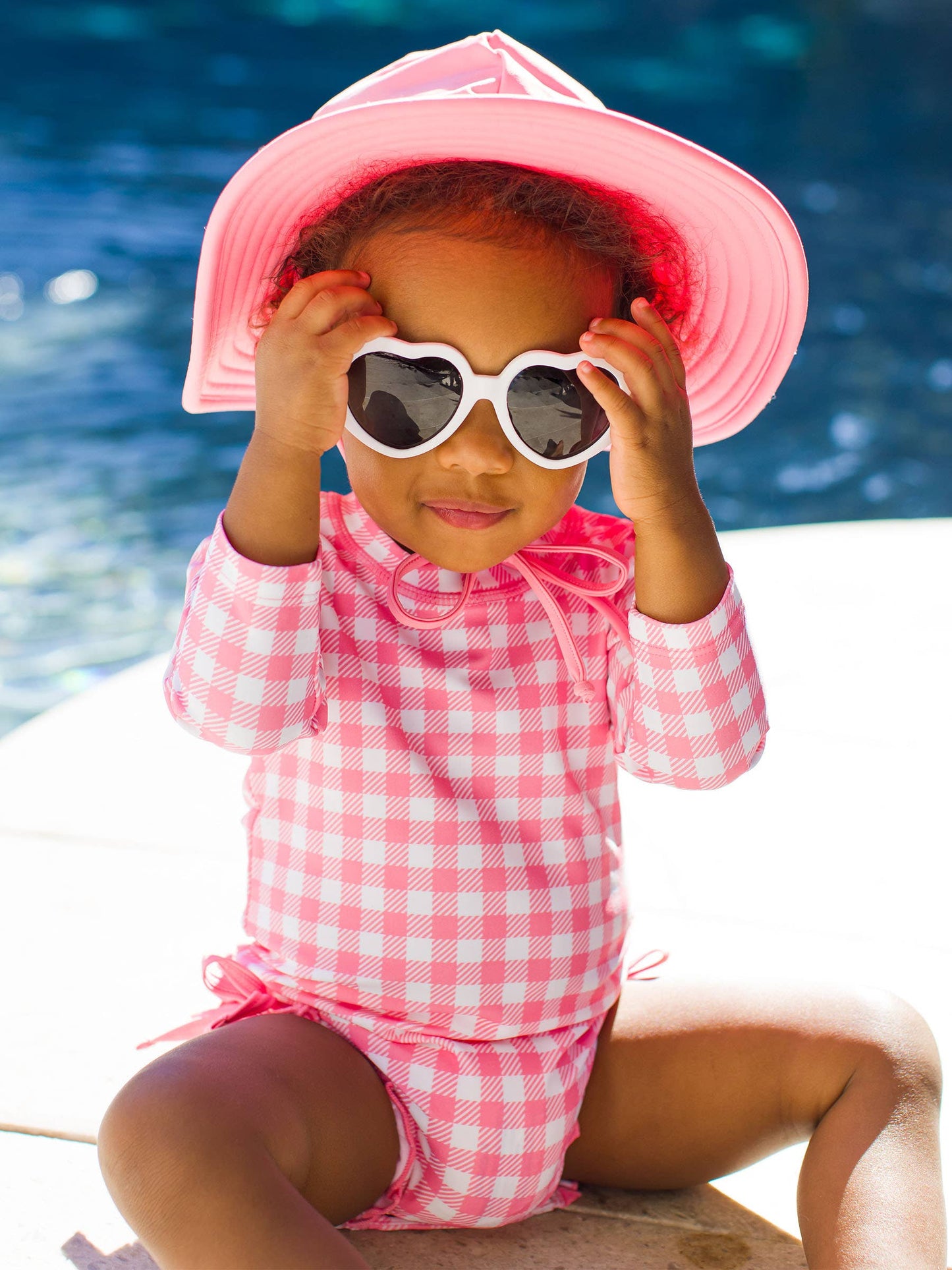 Girls Bubblegum Gingham Rash Guard