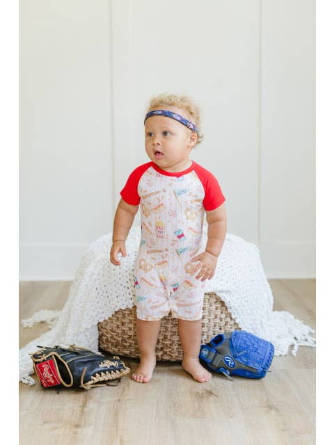 Baseball Snacks Romper