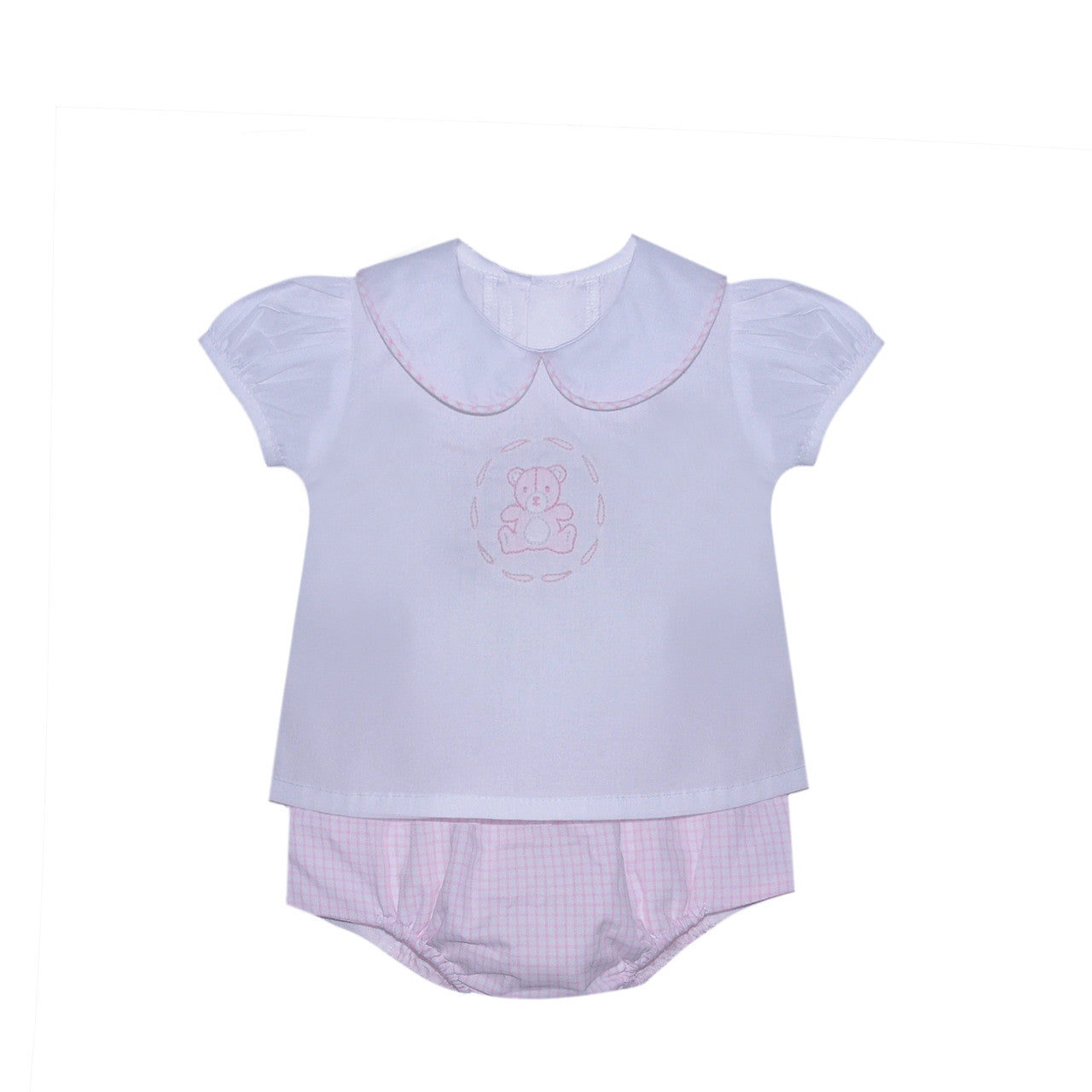 Pink Bailey Teddy Bear Diaper Set