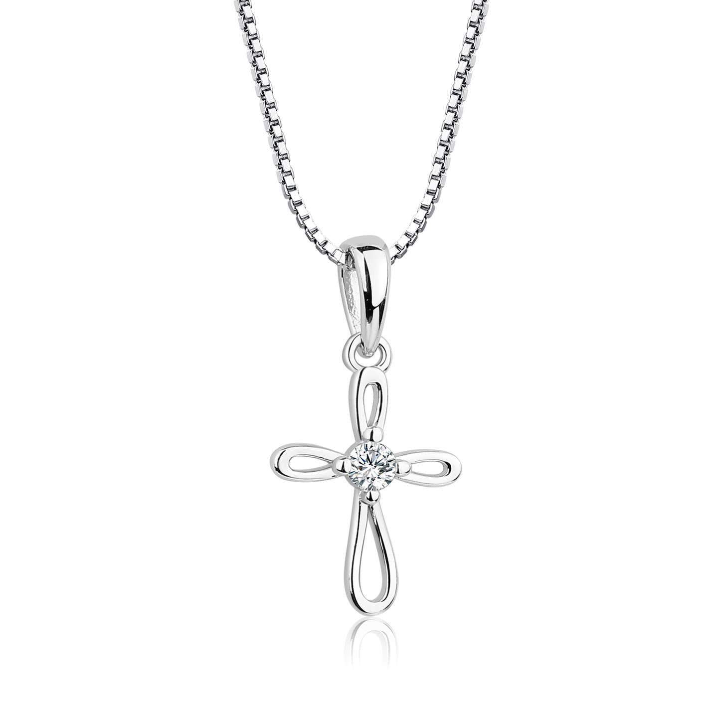 Sterling Silver Infinity Cross Necklace