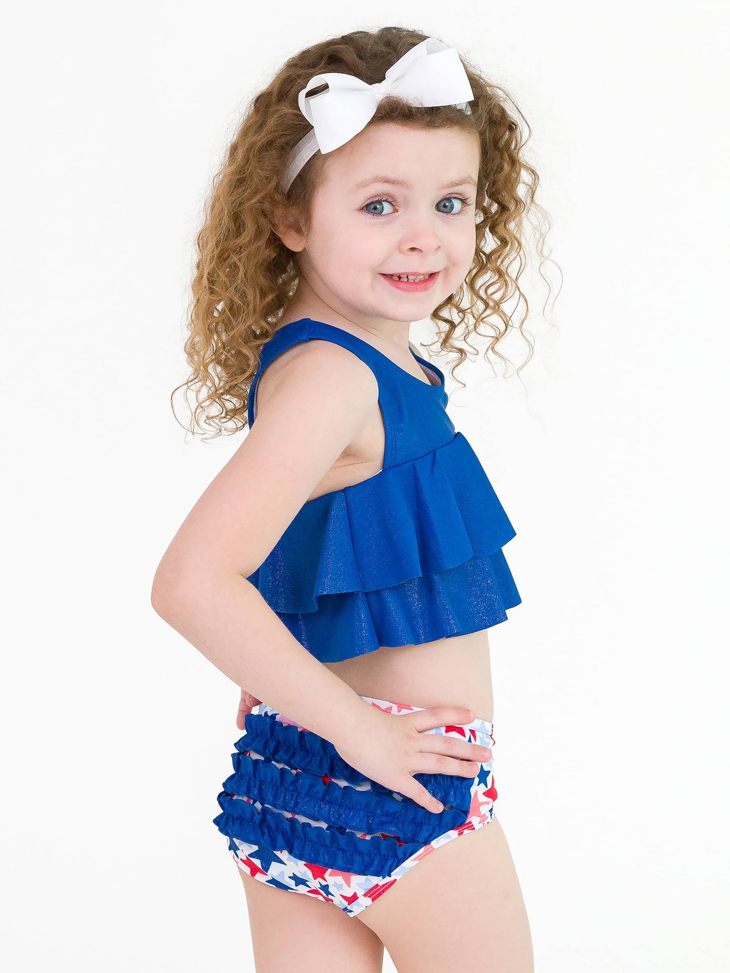Girls Star-Spangled Flounce Bikini