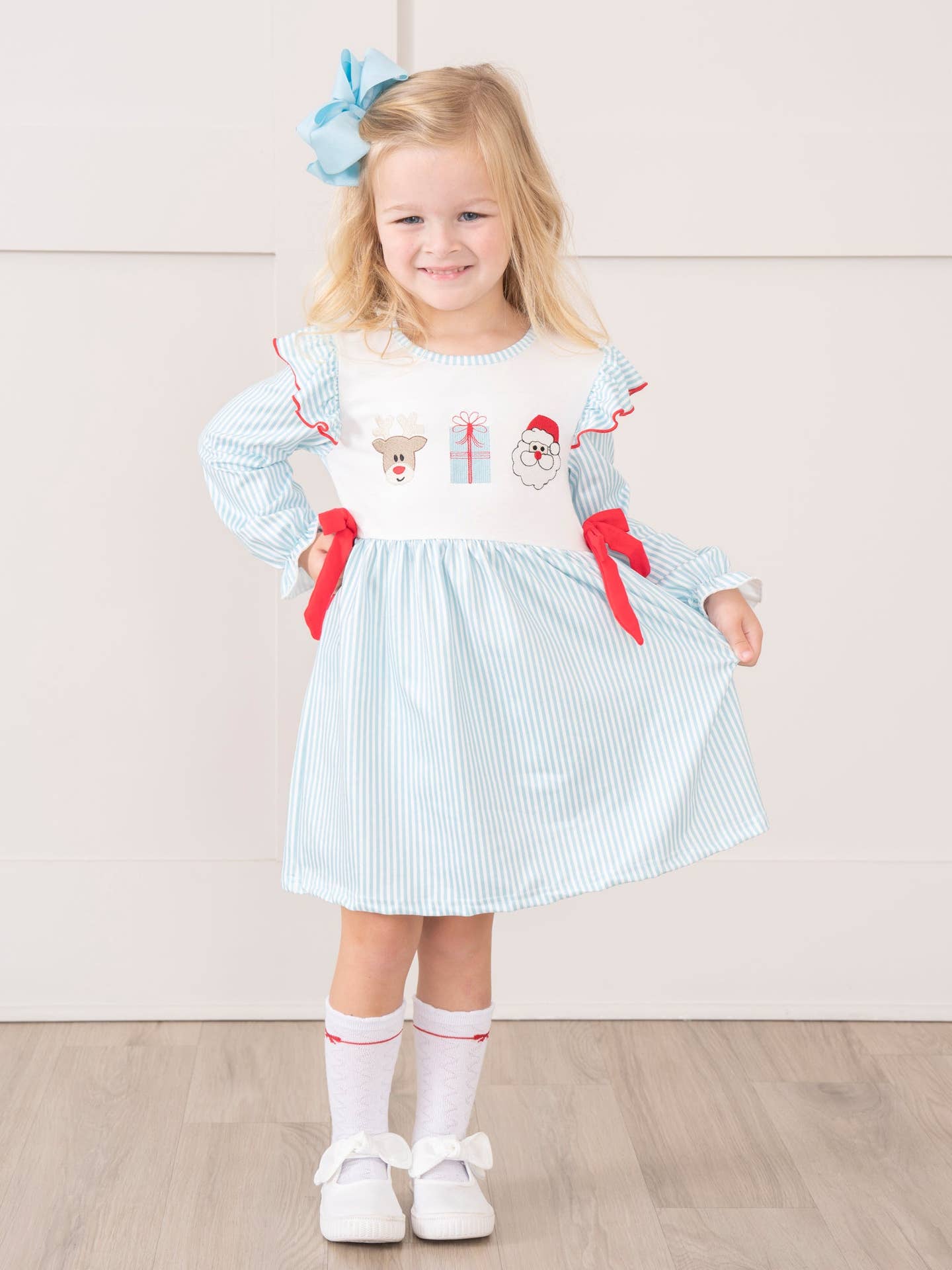 Season's Greetings Ruffle Dress