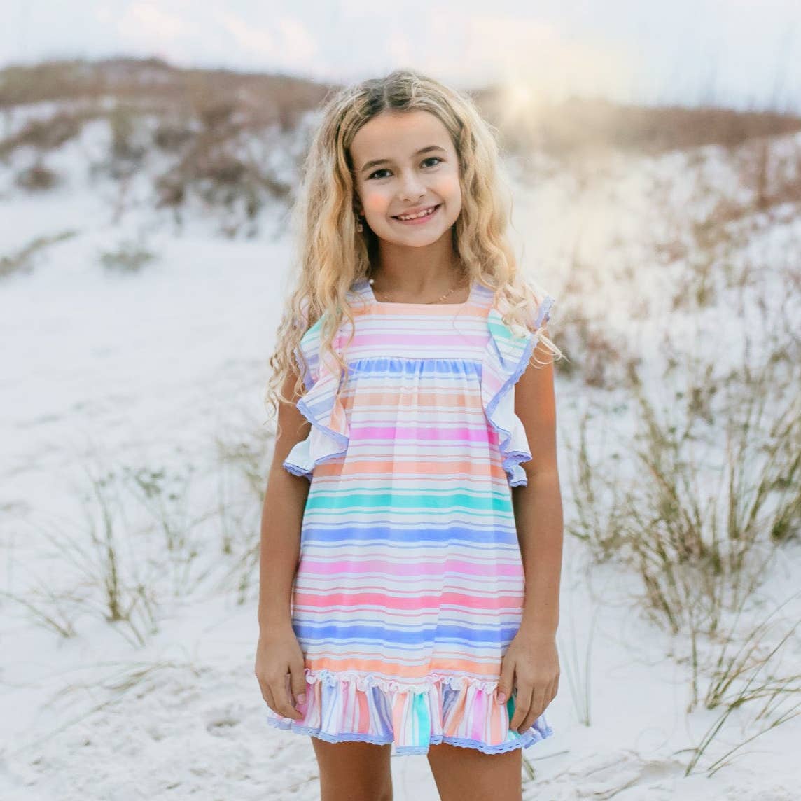 Rainbow Stripe Lace Dress