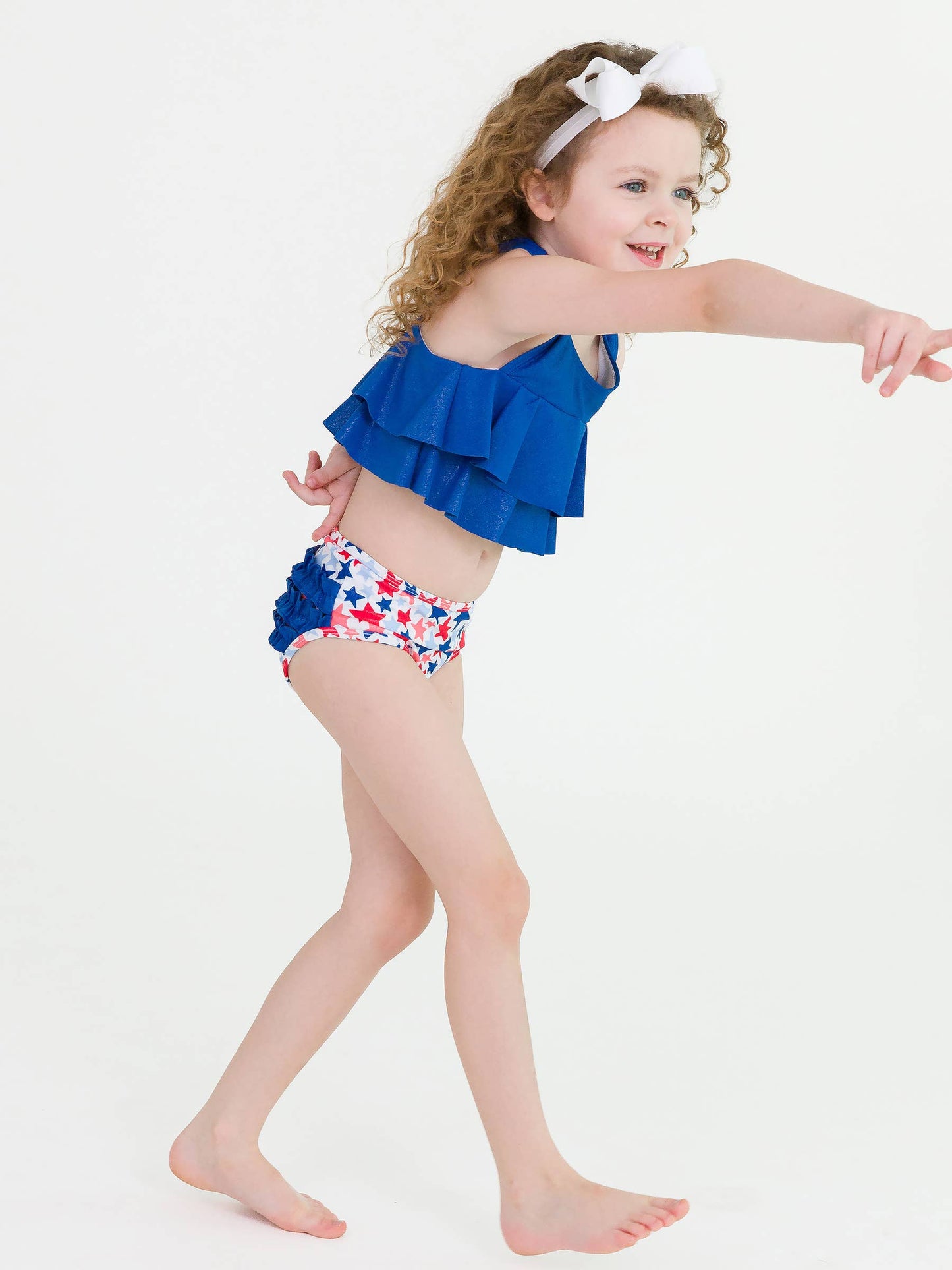 Girls Star-Spangled Flounce Bikini