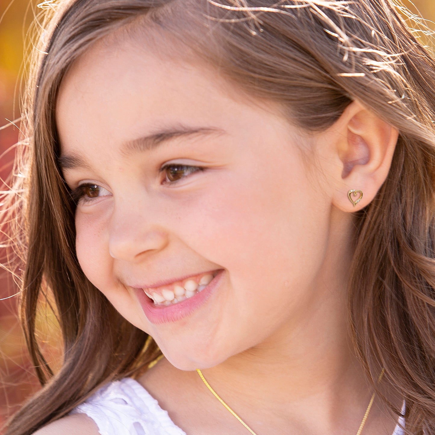 14k Gold Open Heart Earrings