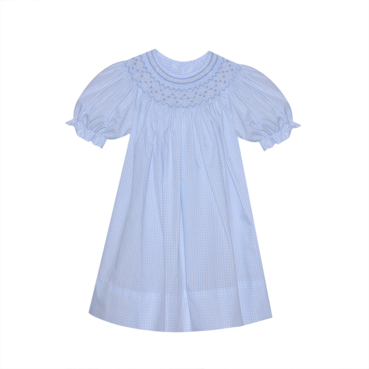 Blue Savannah Smocked Bishop Dress