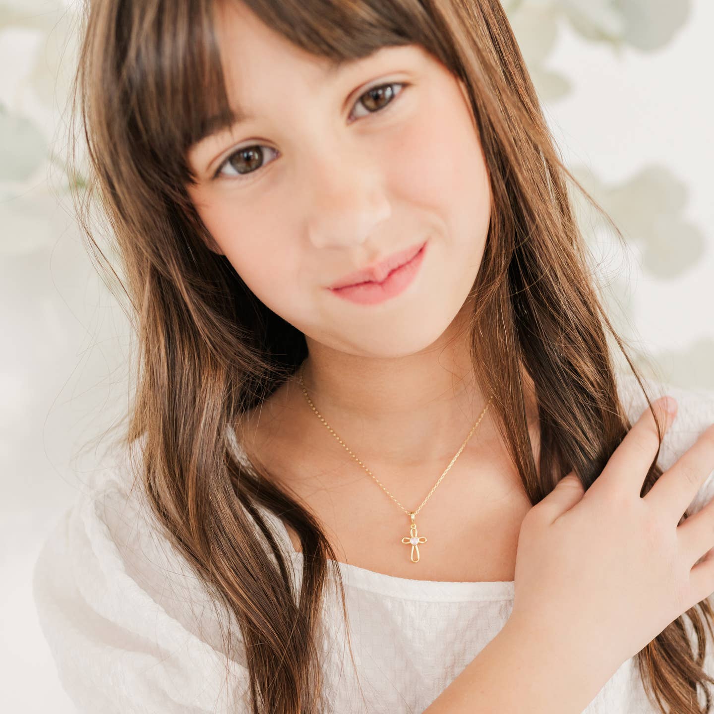 14k Gold Cross Heart Necklace