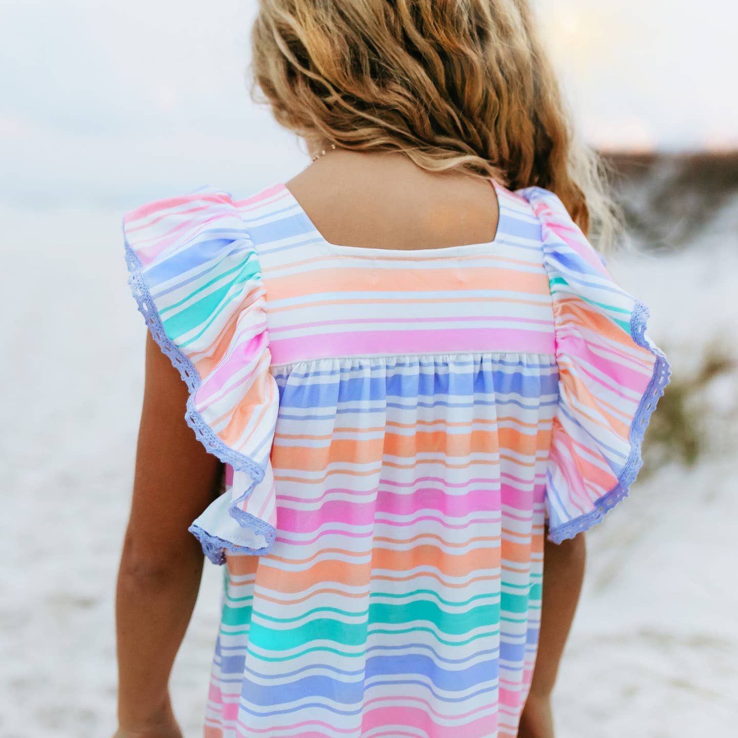 Rainbow Stripe Lace Dress
