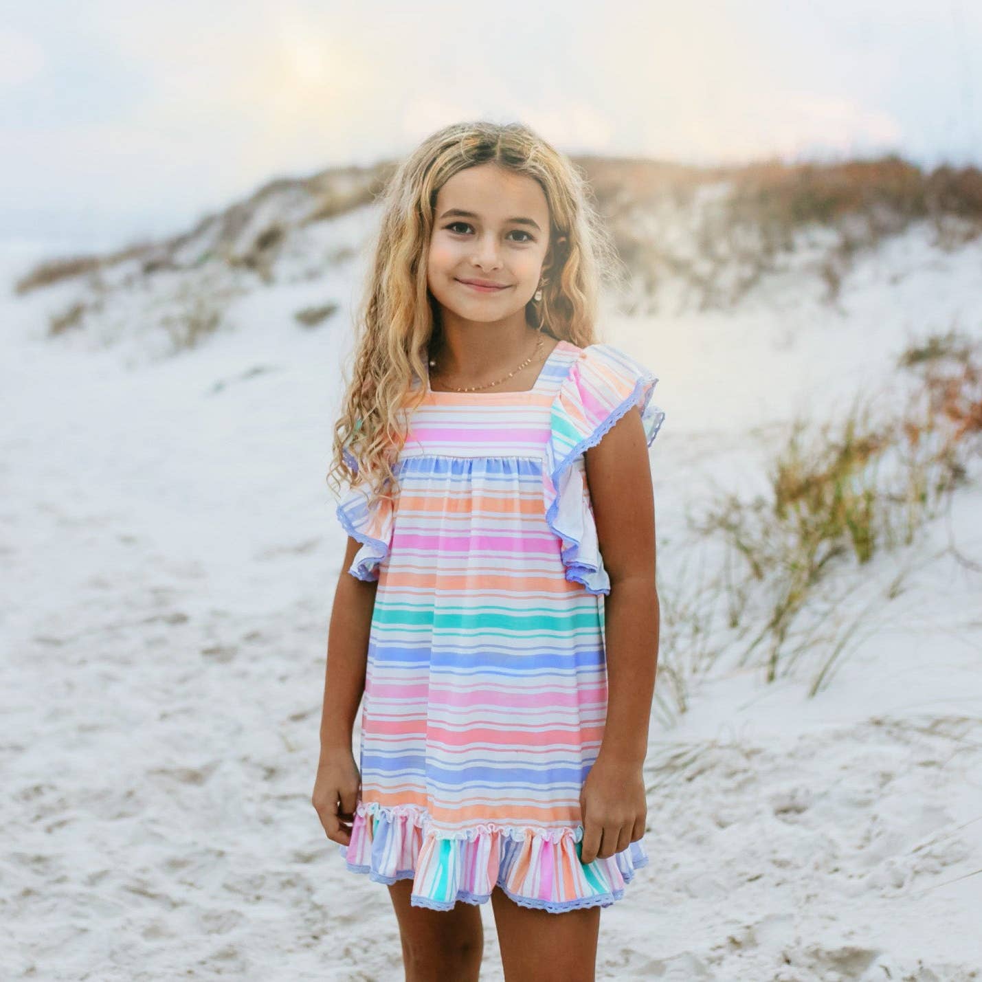 Rainbow Stripe Lace Dress