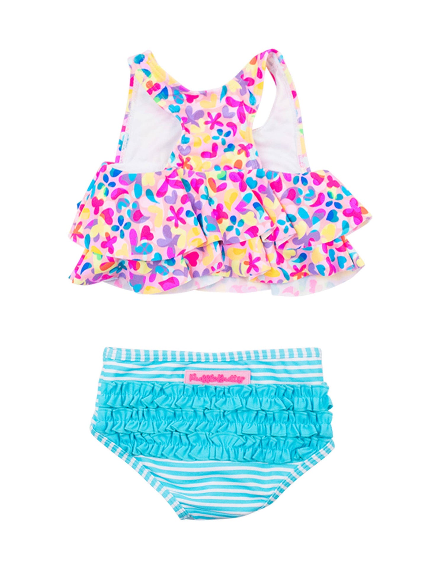 Girls Vibrant Neon Flounce Bikini