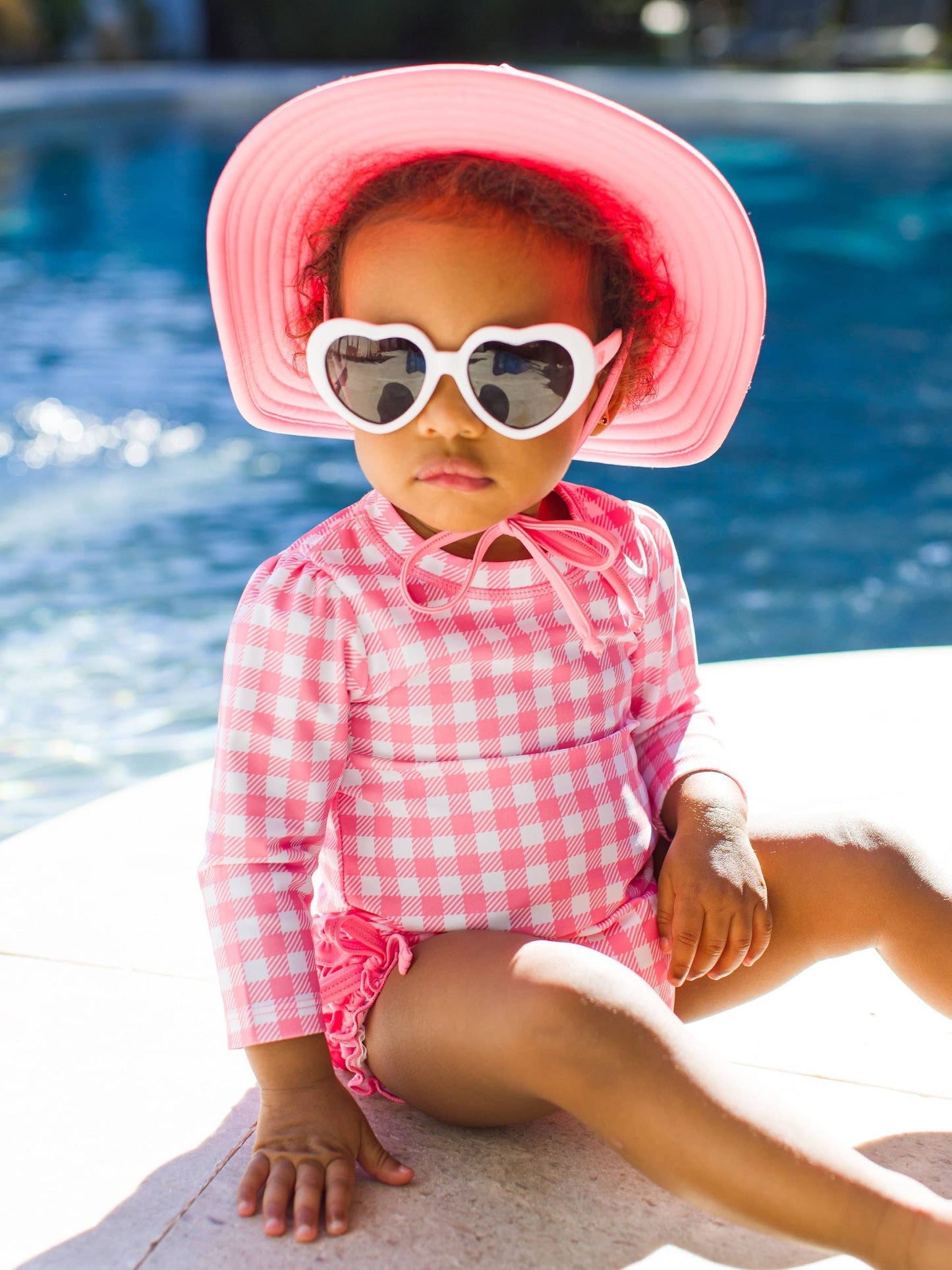 Girls Bubblegum Gingham Rash Guard