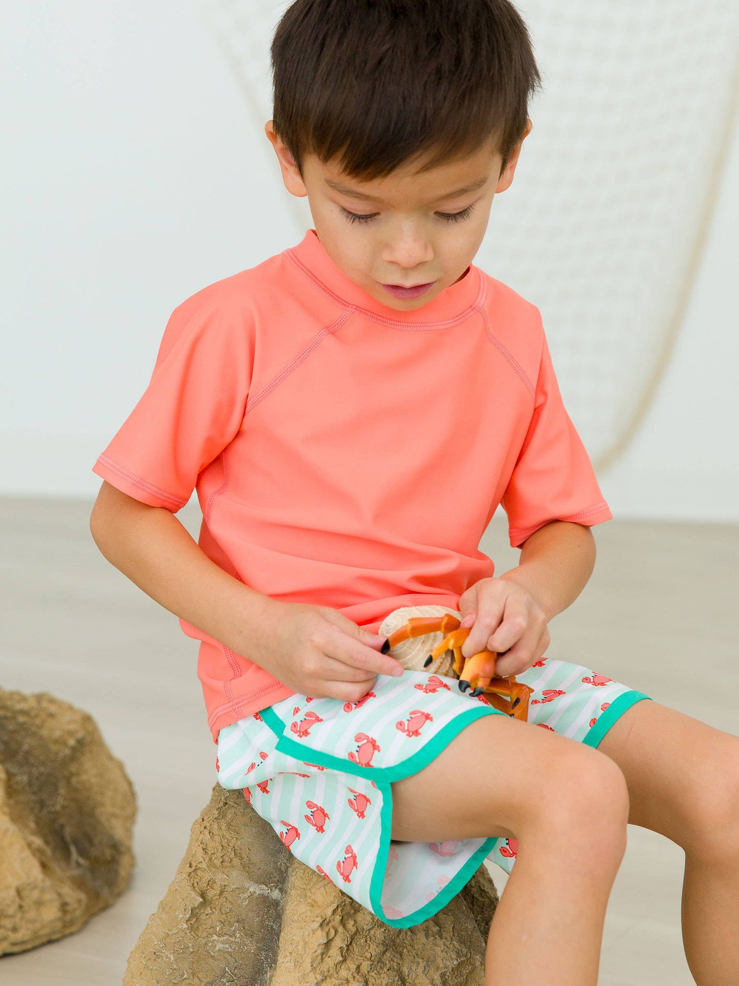 Boys Coral Short Sleeve Rash Guard