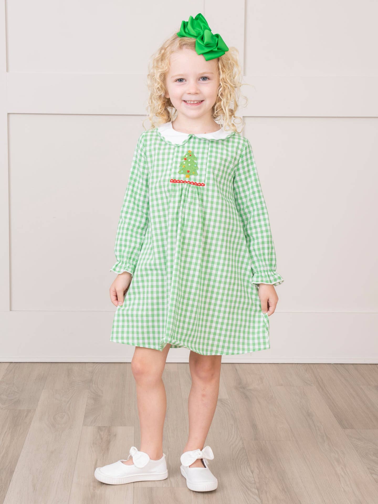 Evergreen Gingham Dress