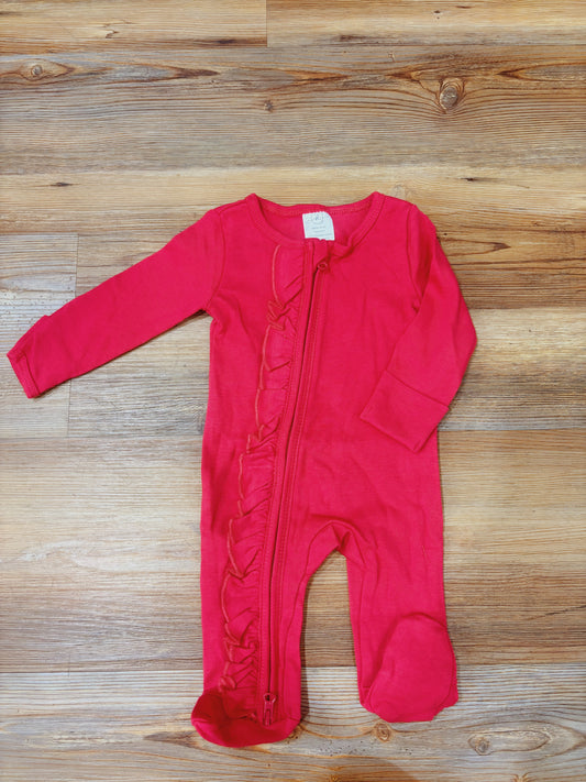Blank Red Ruffle Footie