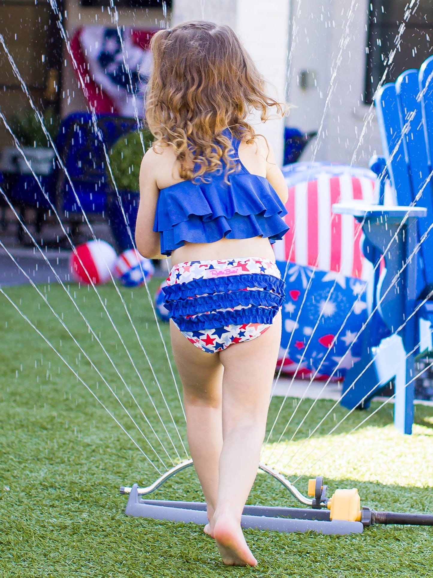 Girls Star-Spangled Flounce Bikini