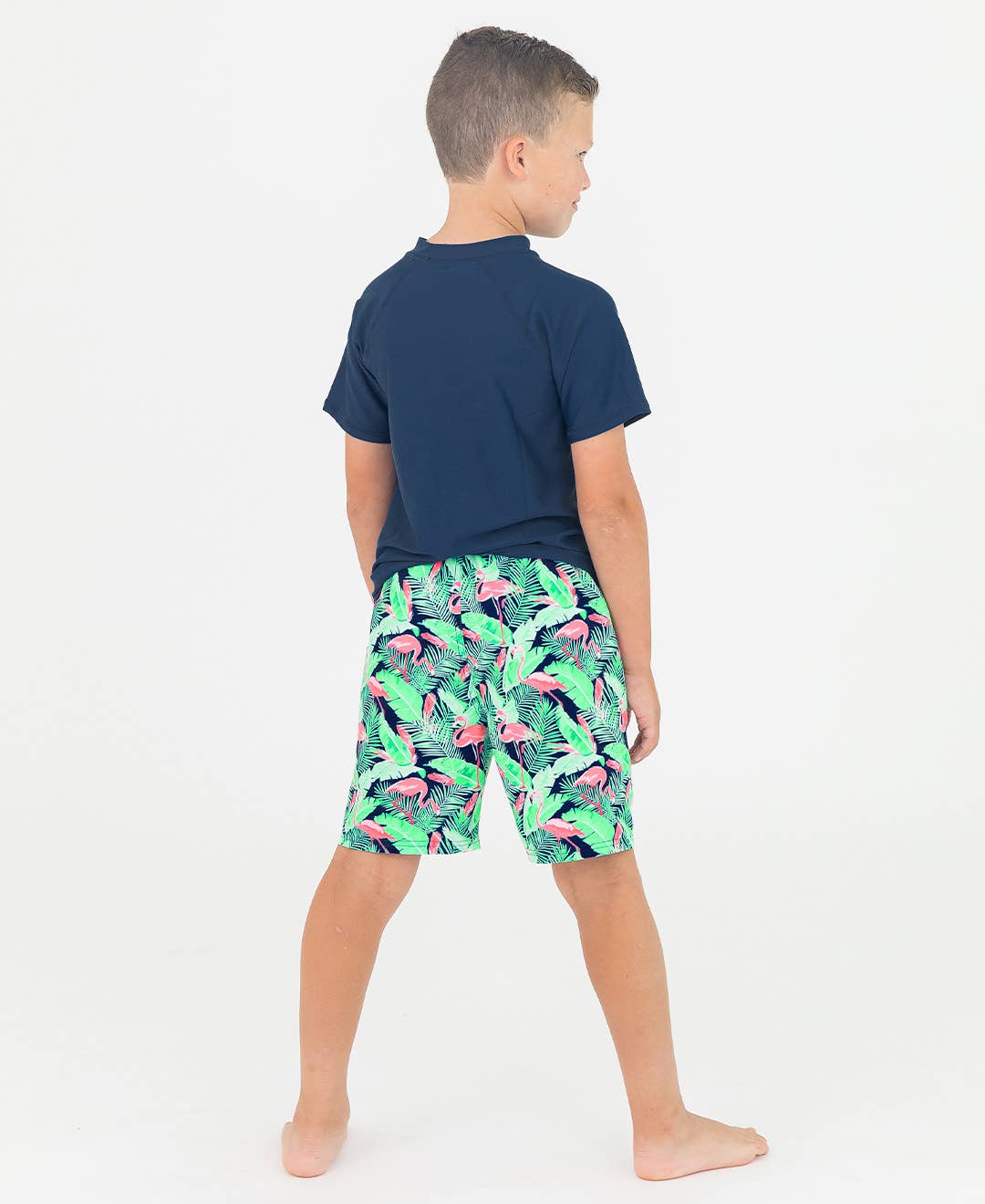 Boys Navy Short Sleeve Rash Guard