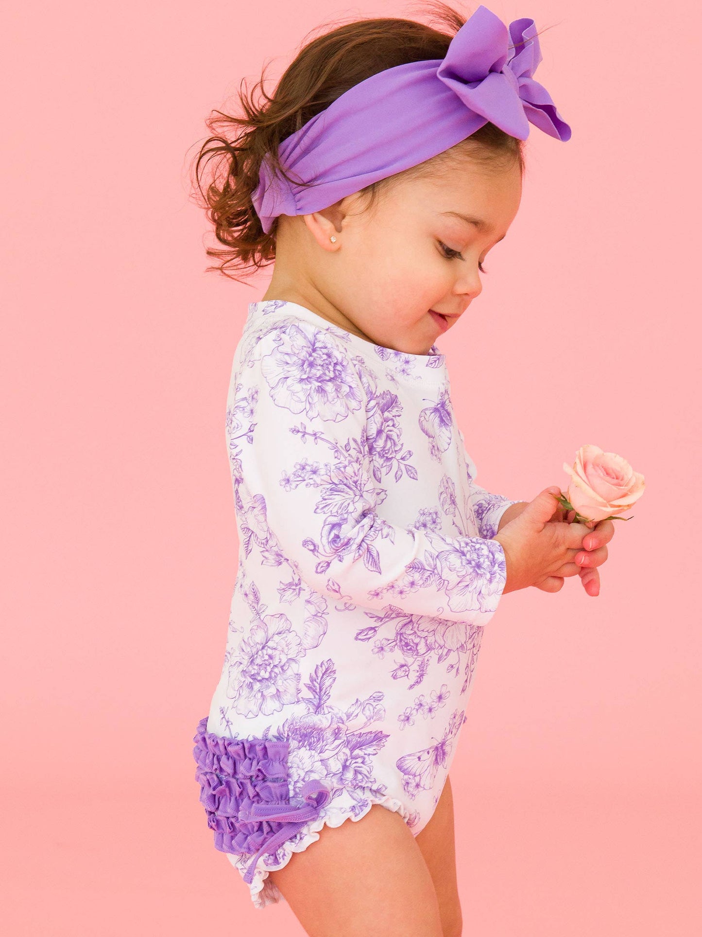 Girls Wisteria Butterfly Garden Rash Guard