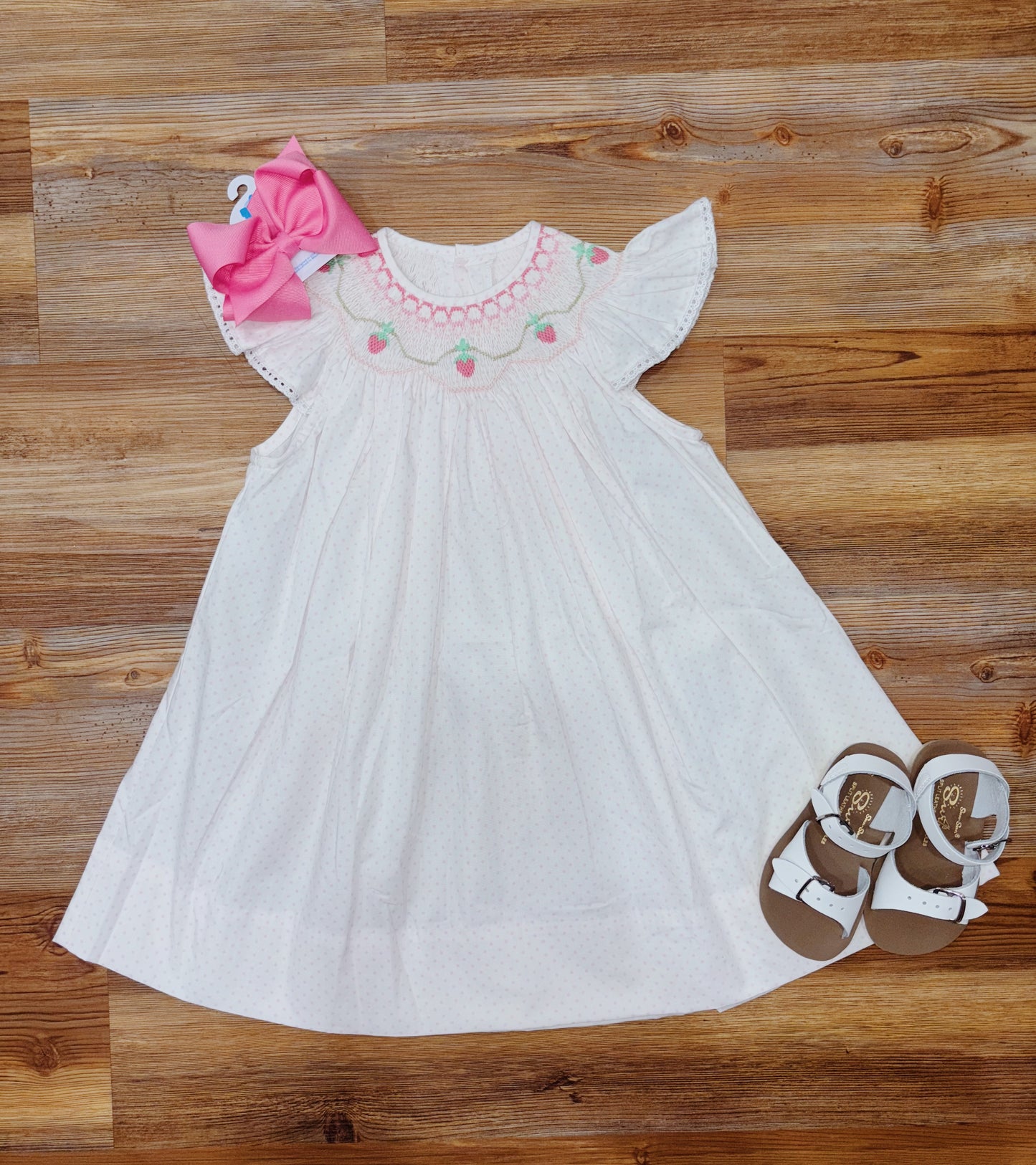 Savannah Strawberries Smocked Dress