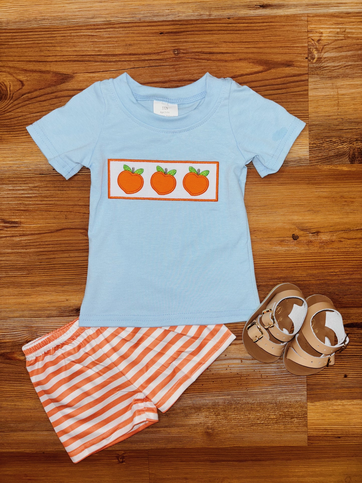 Boys Striped Peach Set