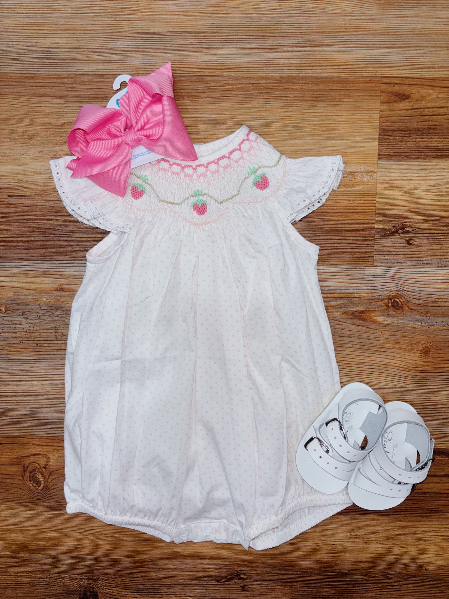 Savannah Strawberries Smocked Bubble