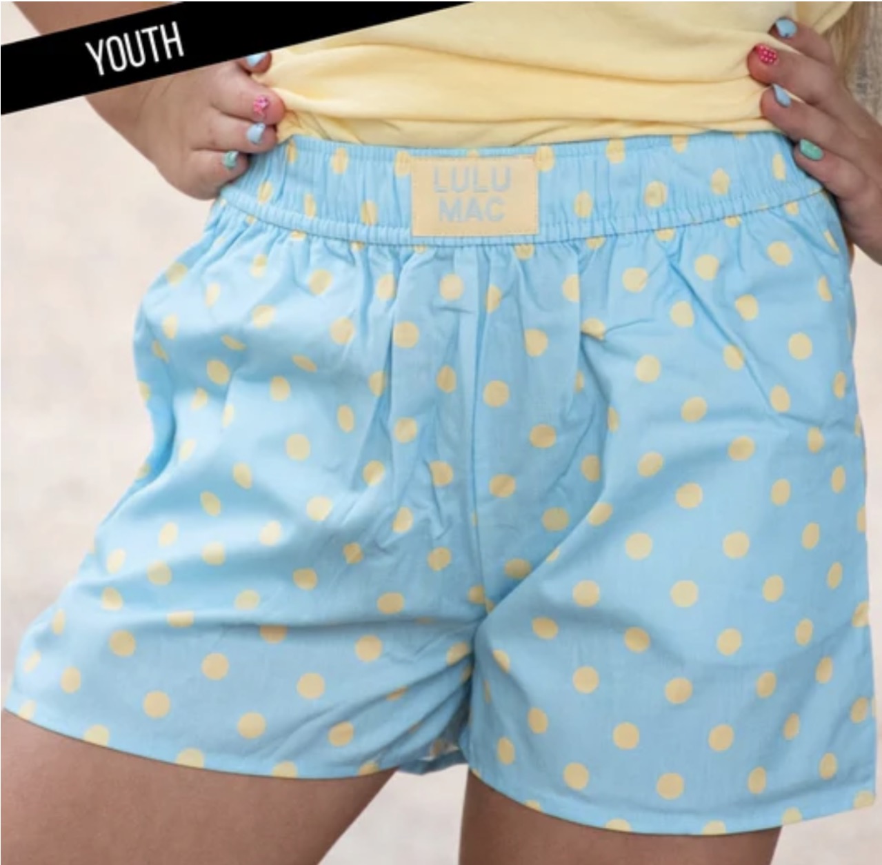 Lulu Mac Blue/Butter Polka Dot Shorts