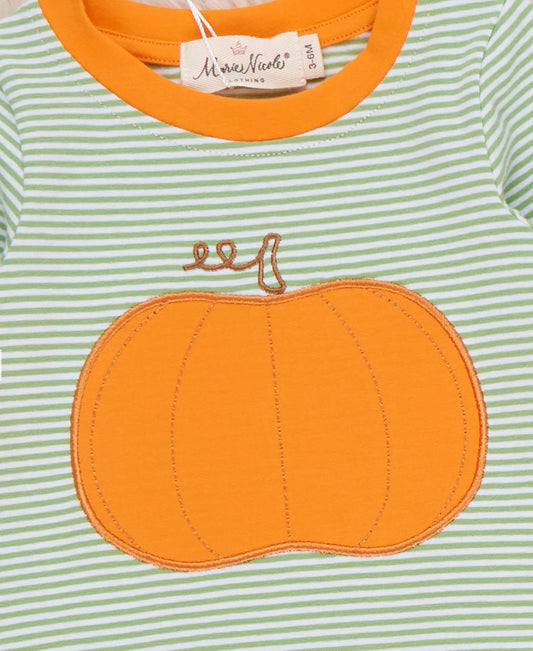 Pumpkin Embroidered Romper