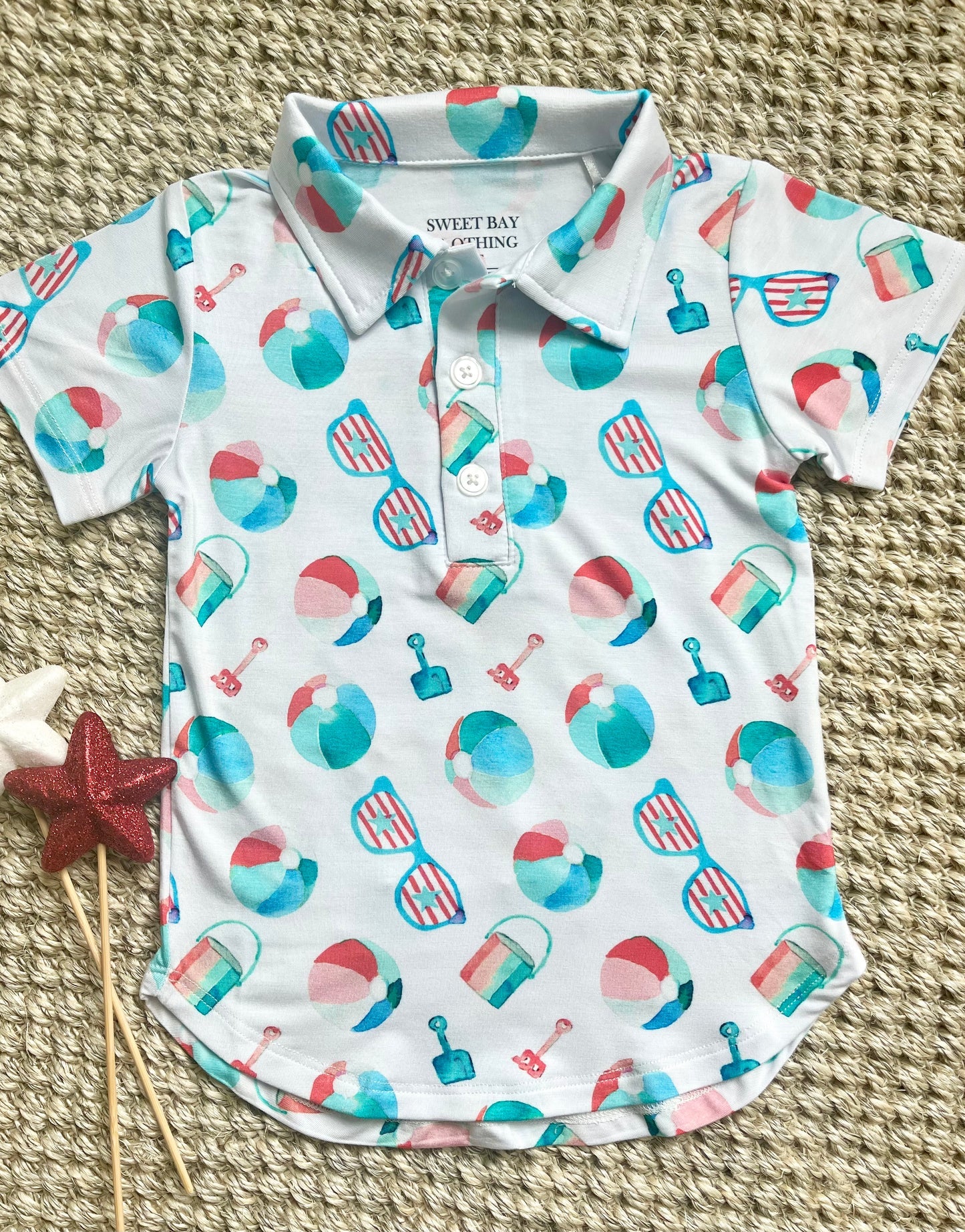 Patriotic Beach Polo Shirt