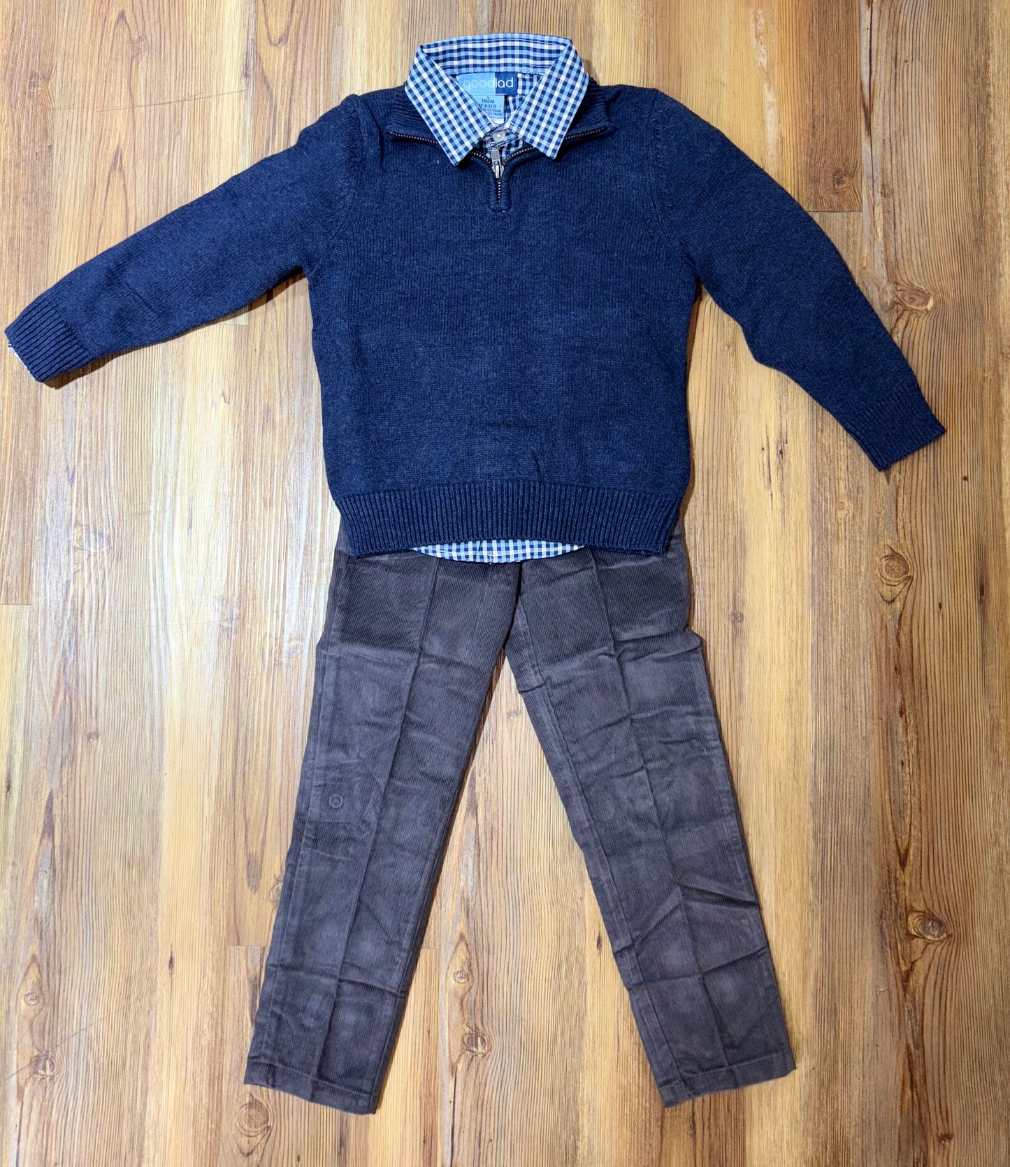 Blue 1/4 Zip Sweater Set