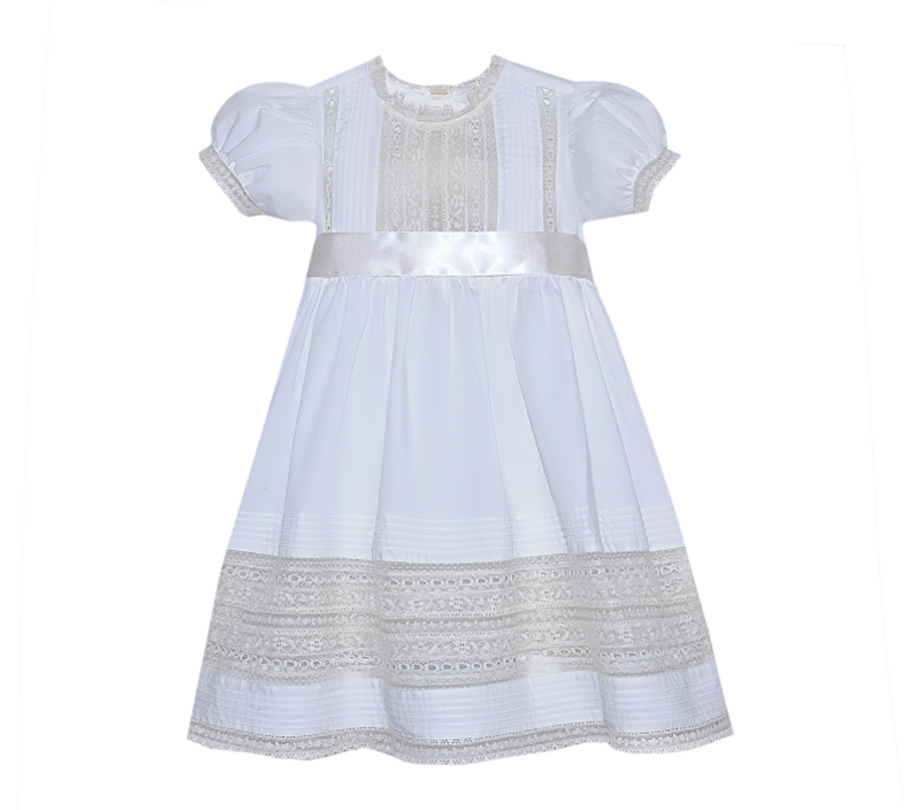 White Rosary Lace Ribbon Dress