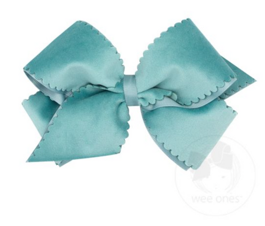 Velvet Scallop Hair Bows