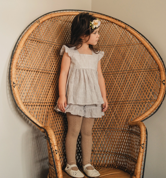 Oat Cable Knit Tights