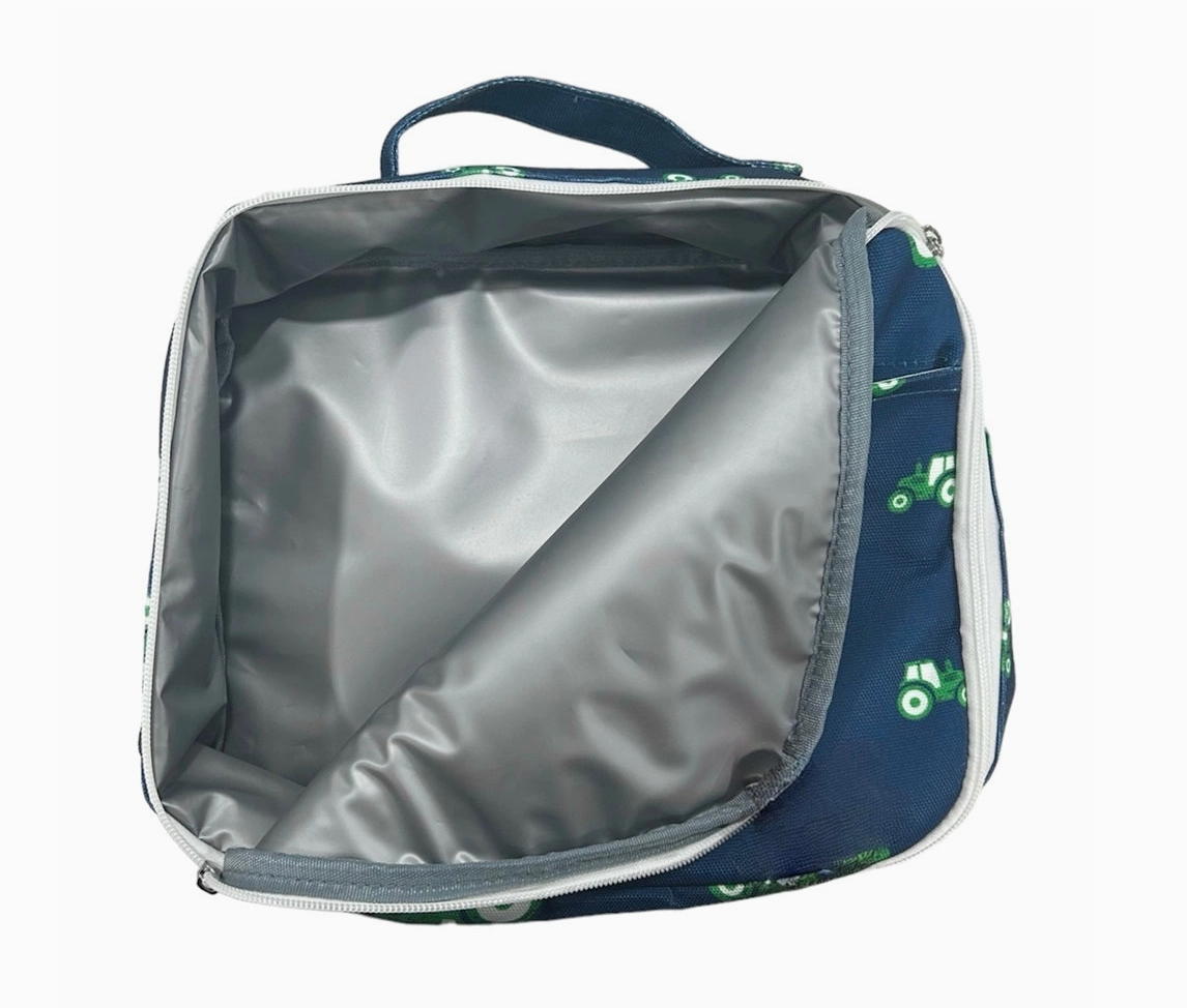 Navy Tractors Lunch Bag