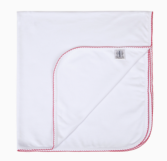 White/Red Basics Blanket