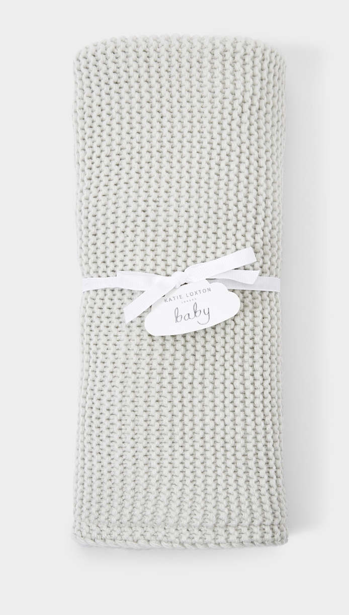 Grey Knitted Baby Blanket