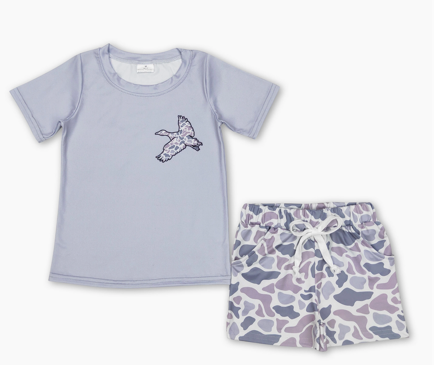 Boys Grey Camo Duck Set