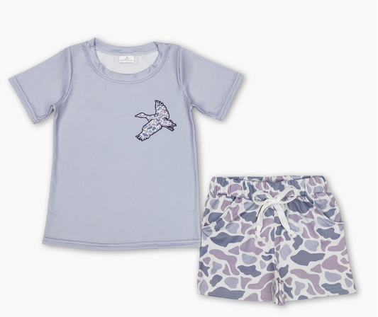 Boys Grey Camo Duck Set