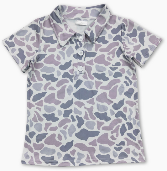 Grey Camo Polo
