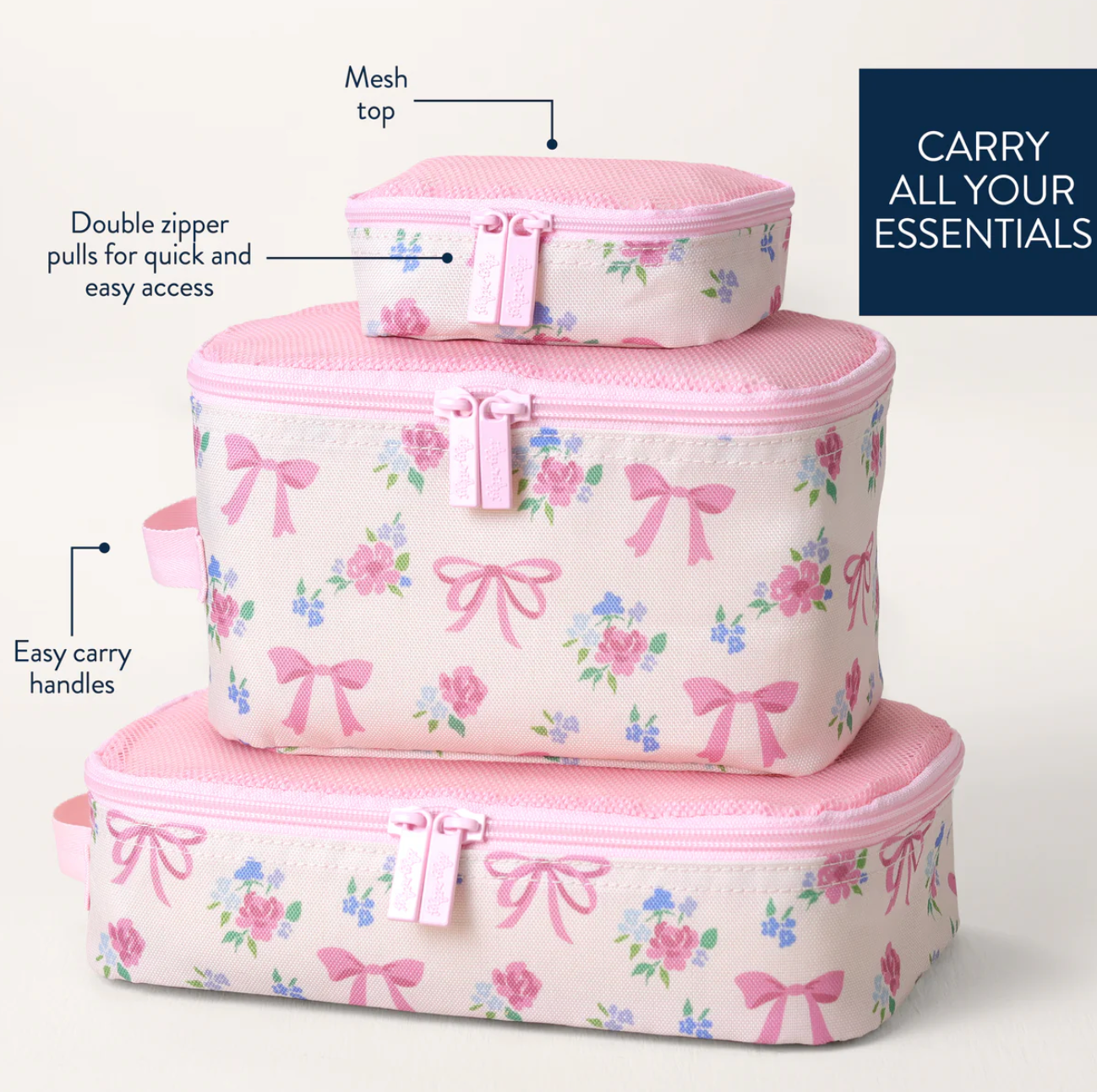 Ribbons + Roses Packing Cubes
