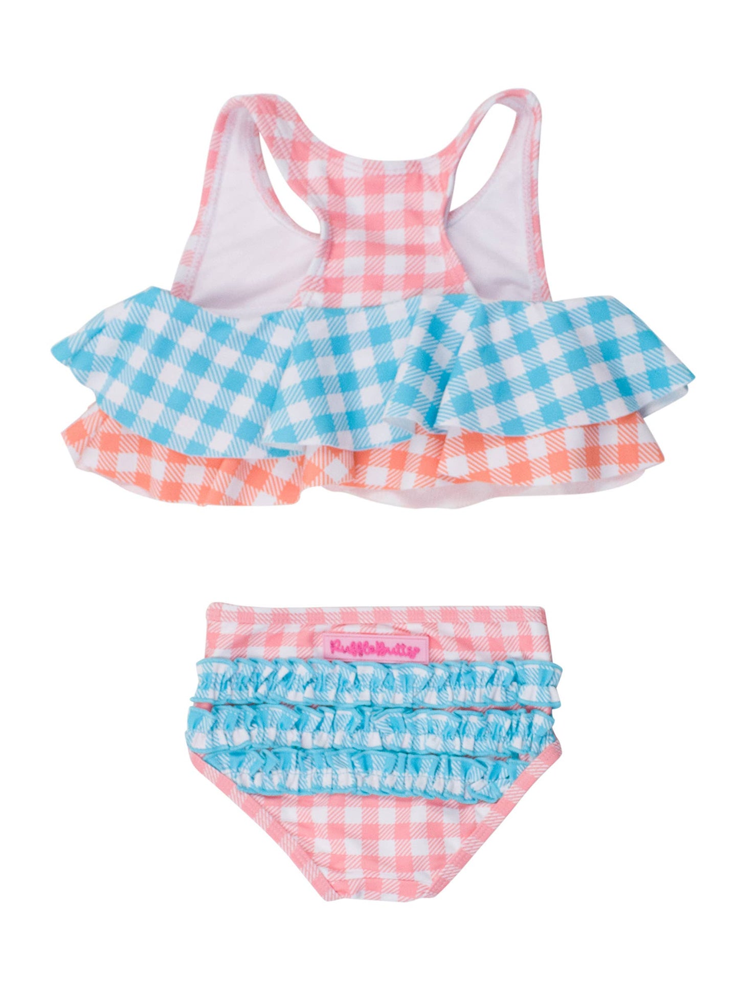 Girls Seaside Gingham Flounce Bikini